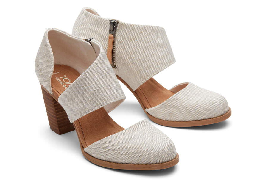 Milan Natural Closed Toe Heel Front View Opens in a modal