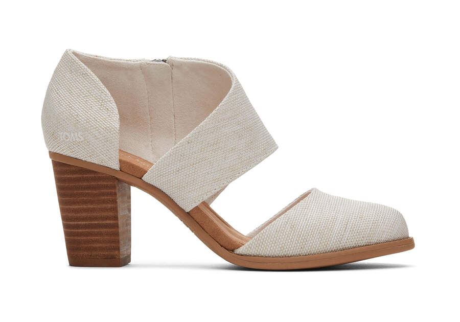 Milan Natural Closed Toe Heel Side View Opens in a modal