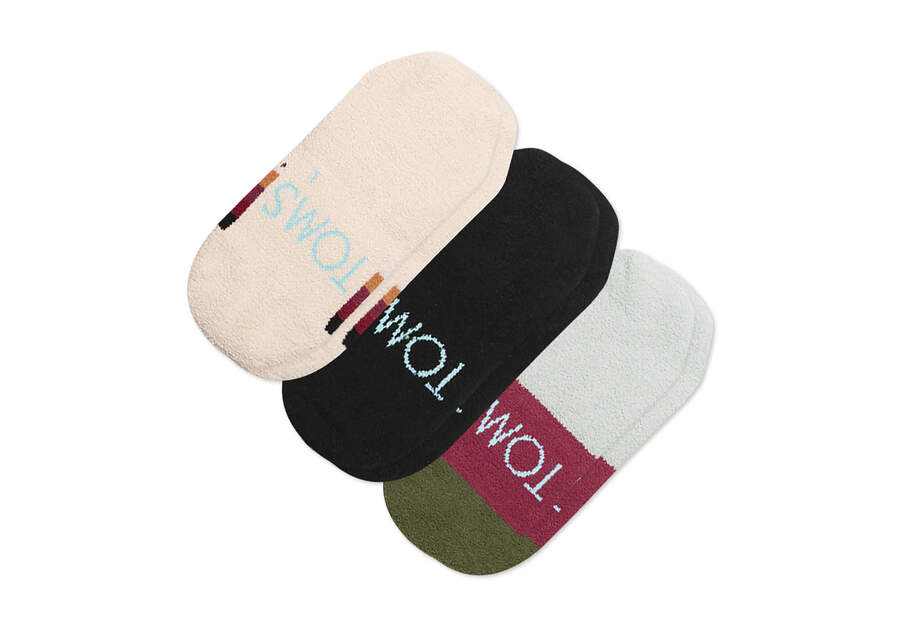 Boho Cozy No Show Socks 3 Pack Bottom Sole View Opens in a modal