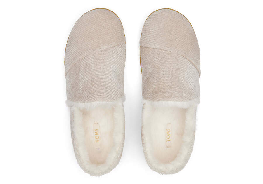 India Natural Glitter Faux Fur Slipper Additional View 1 Opens in a modal