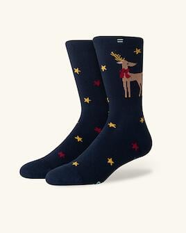 Men's Reindeer High Crew Socks shown.
